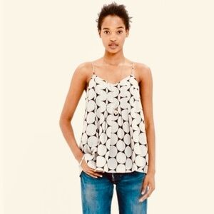 Madewell Black and Gray Pleated Camisole Top